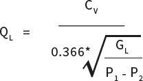 Flow Coefficient (Water)